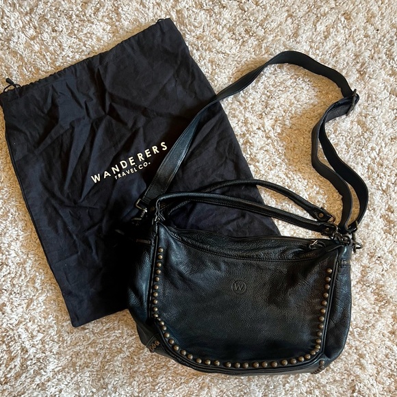 Wanderers Travel Co Amalfi Studded Purse black leather - Picture 4 of 10